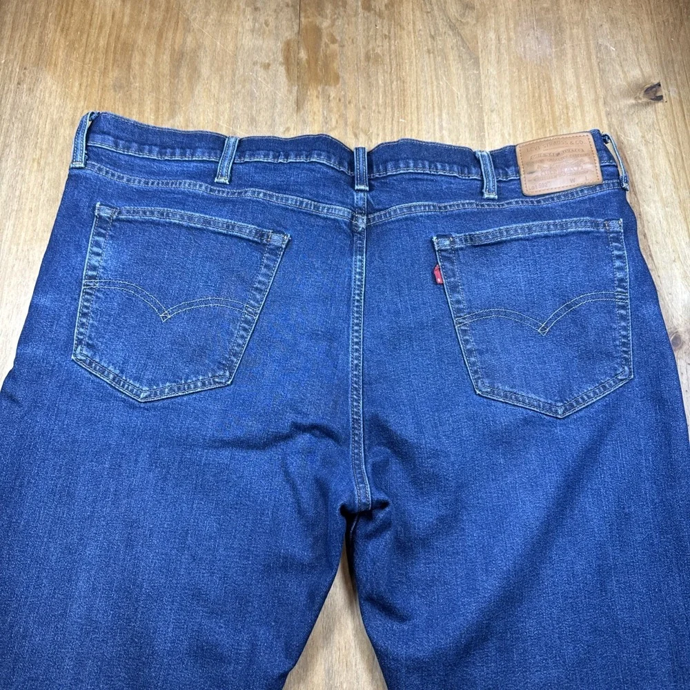 Levi's 502 Regular Fit Tapered Leg Denim Blue Jeans Mens 44x36  34